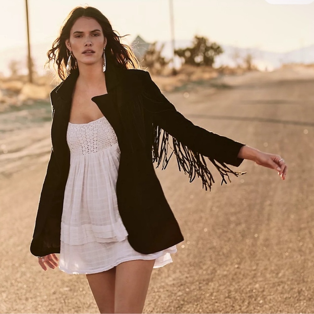 Understated Leather Marlboro Suede Fringe Blazer NWOT Size S